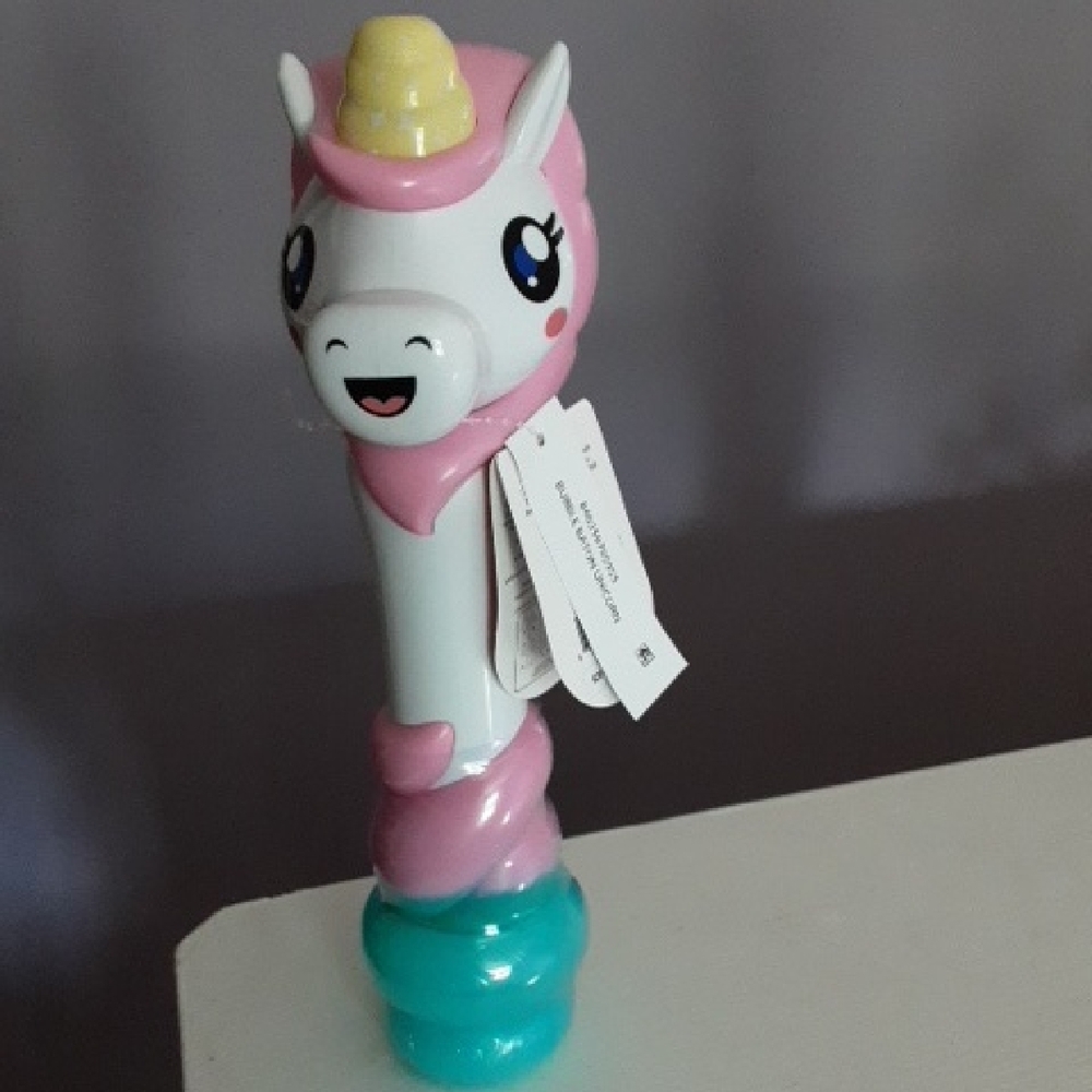 Magical Unicorn BubbleBaton Wand - Pink, Blue, and White.